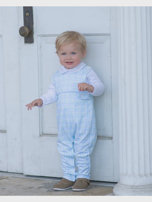 Christina & Cameron Pima Cotton 2PC Long-All Boy Set