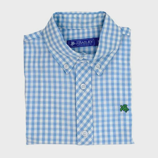 Roscoe Button Down Shirt- Blue Check