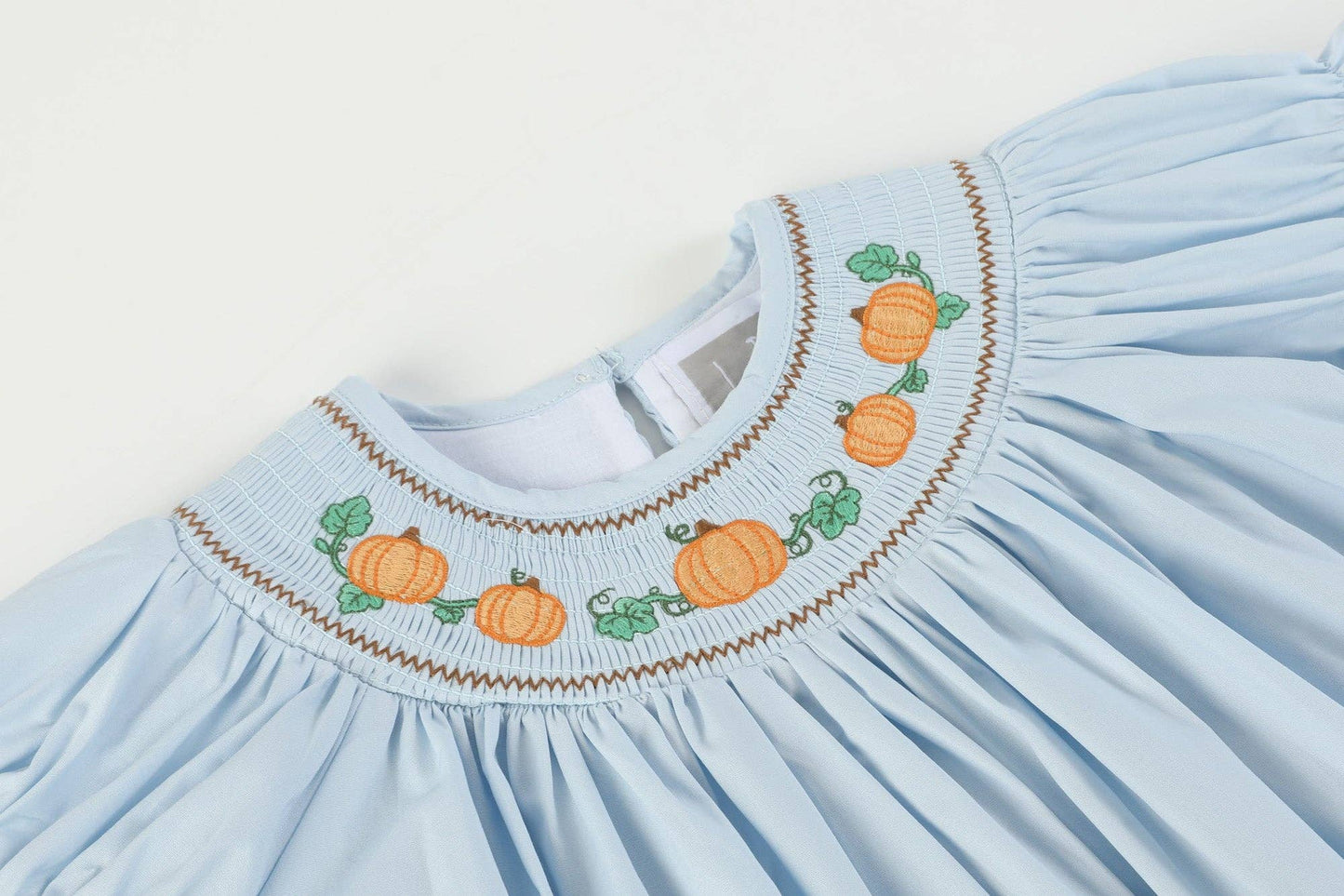 Blue Pumpkin Gingham Smocked Bishop Dress