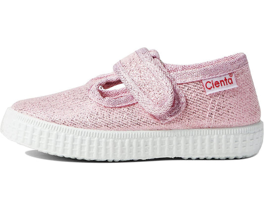 Velcro T-Strap - Pink Sparkle