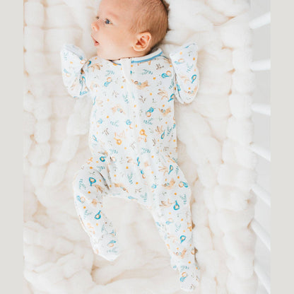 Magnolia Baby - Cherished Arrivals Zip Footie - Blue by Luna and Arlo: Newborn