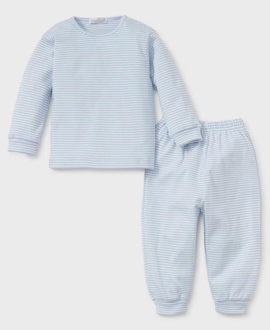 Simple Stripes Blue LS Tee & Pant Set