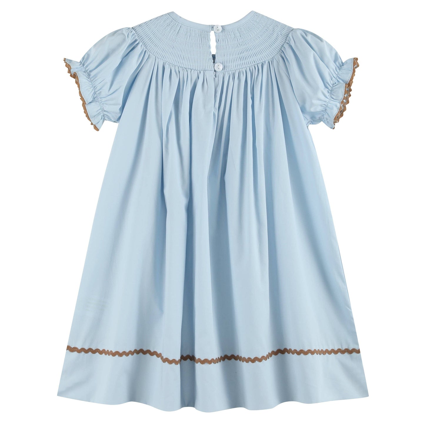 Blue Pumpkin Gingham Smocked Bishop Dress