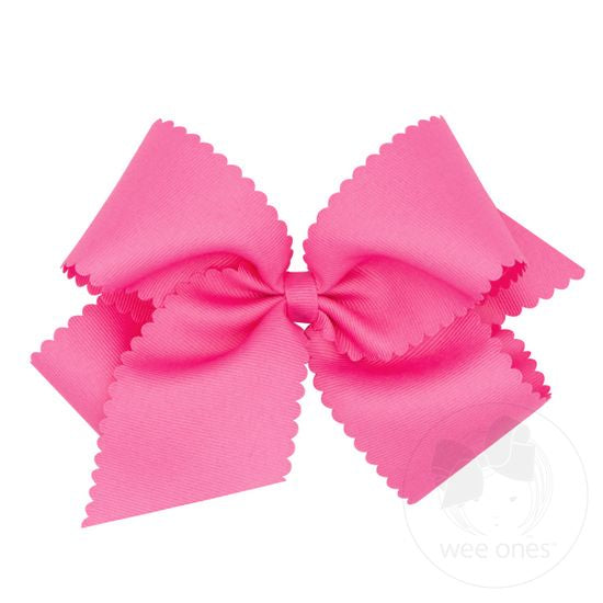 King Grosgrain Hair Bow Scalloped Edge - HPK