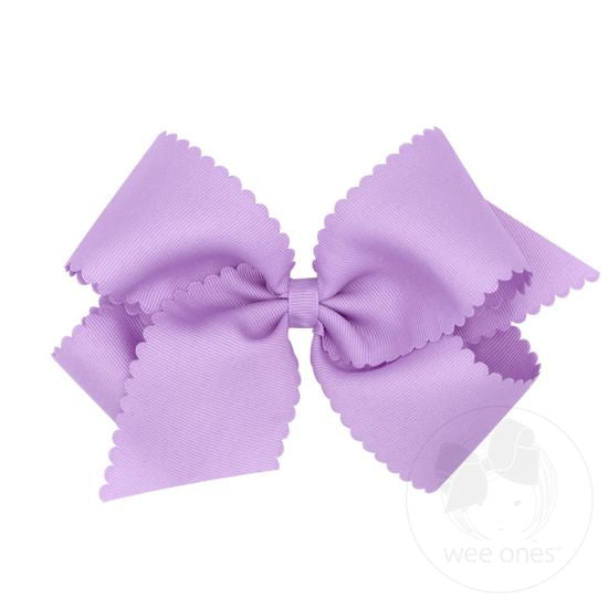 King Grosgrain Hair Bow Scalloped Edge - LOR