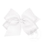 King Grosgrain Hair Bow Scalloped Edge - WHT