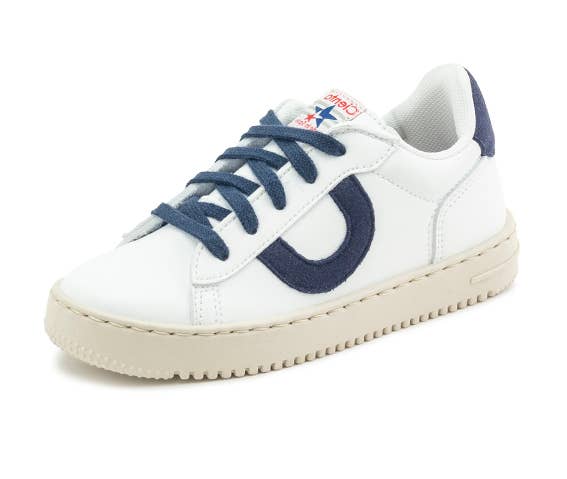 White/Navy Leather Sneaker - 10040.77