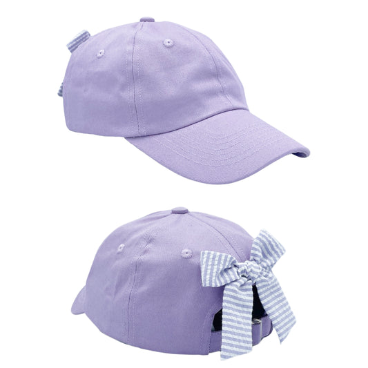 Blank Bow Baseball Hat, Lilly Lavender (Youth)