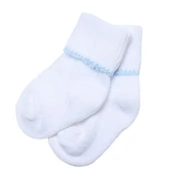 Solid Essentials White Blue Socks