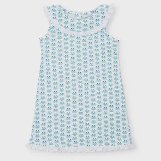 MARIS GIRLS' PIMA COTTON DRESS - COOL CRABS