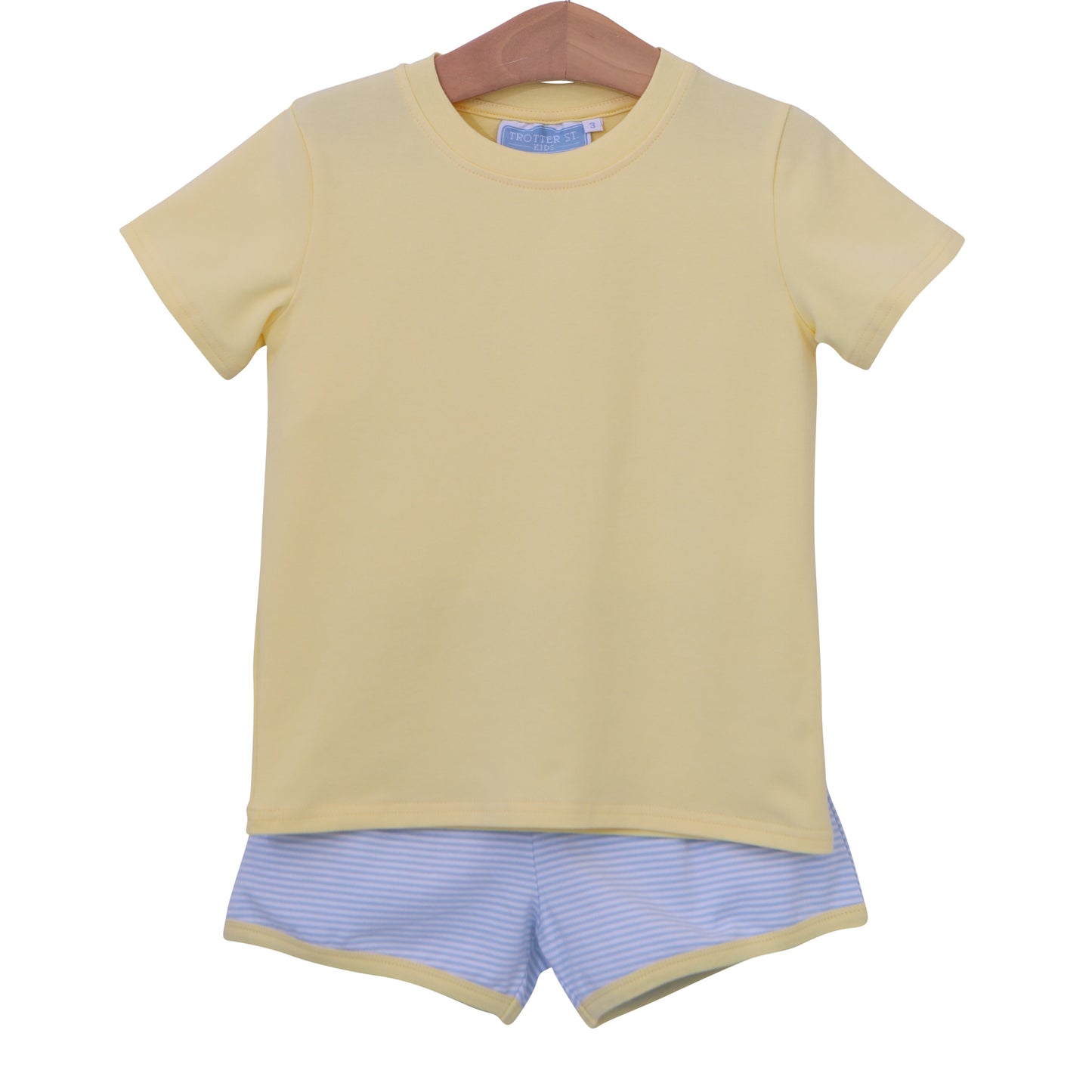 Thomas Short Set- Light Blue Stripe & Yellow