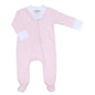 Magnolia Baby - Mini Checks Zipper Footie - Pink: Pink / NBw