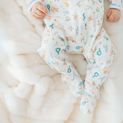 Magnolia Baby - Cherished Arrivals Zip Footie - Blue by Luna and Arlo: Newborn