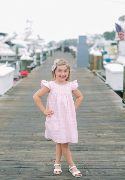 Pearl Dress in Pink Grid